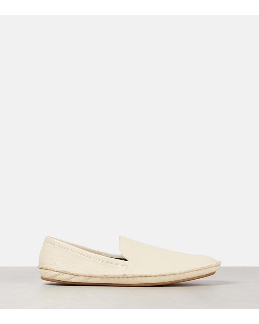 The Row Natural Vasko Leather Slip-On Shoes
