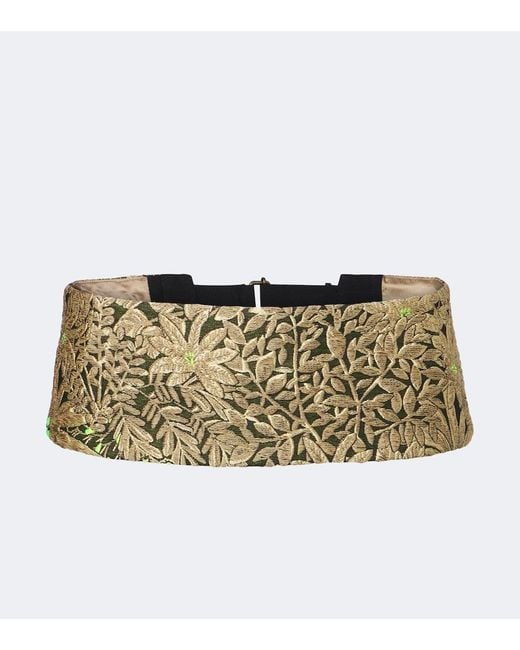 Dries Van Noten Natural Floral Jacquard Belt