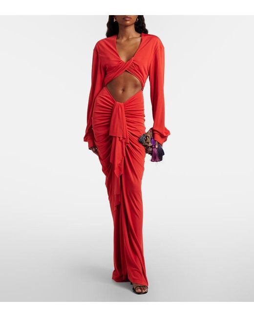 Christopher Esber Vivenda Cutout Gathered Gown