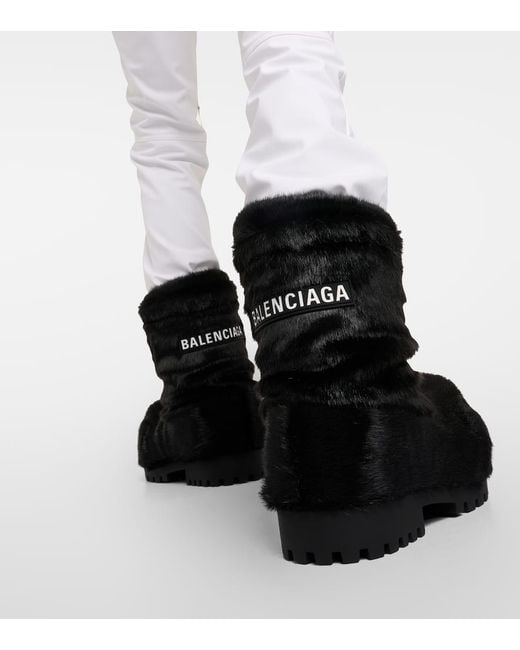 Botas De Nieve Alaska De Pelo Sintetico Balenciaga de color Black