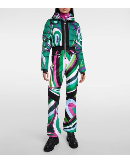 Emilio Pucci Green X Fusalp Printed Ski Suit