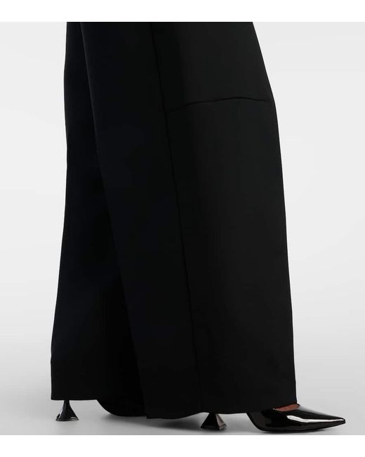 Jean Paul Gaultier Black Weite High-Rise-Hose Aus Crepe