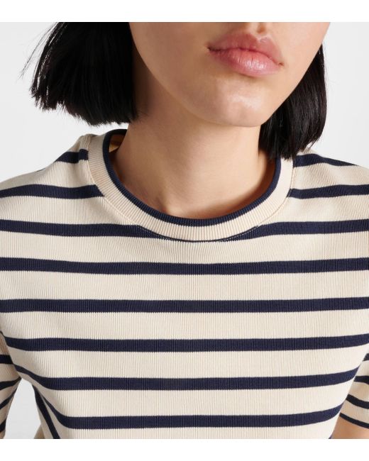 Jil Sander Natural Striped Cotton Jersey T-shirt