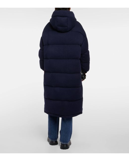 Manteau doudoune en laine et cachemire Yves Salomon en coloris Blue