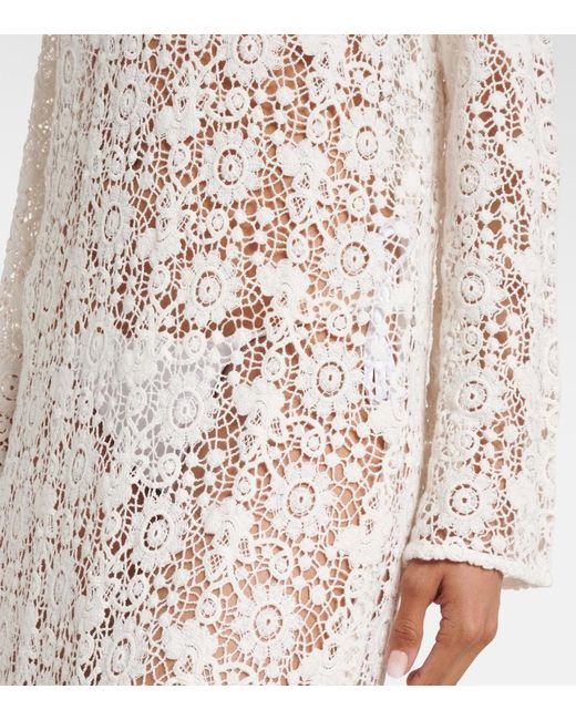 Nili Lotan White Cotton Lace Maxi Dress