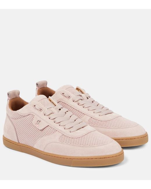 Christian Louboutin Pink Sneakers Tutti Rui Aus Veloursleder
