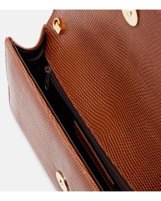 Manolo Blahnik Brown Maygot Snake-Effect Leather Clutch