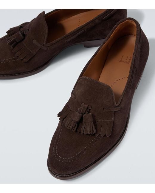 Dunhill Brown Suede Loafers for men