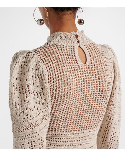 Isabel Marant Natural Dione Open-Knit Maxi Dress
