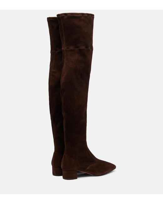 Aquazzura Brown Remi 35 Suede Over-The-Knee Boots