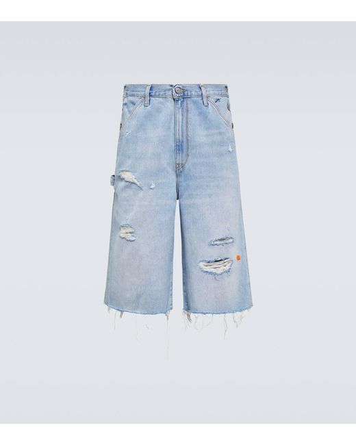 X Levi's shorts 501 en denim desgastado ERL de hombre de color Blue
