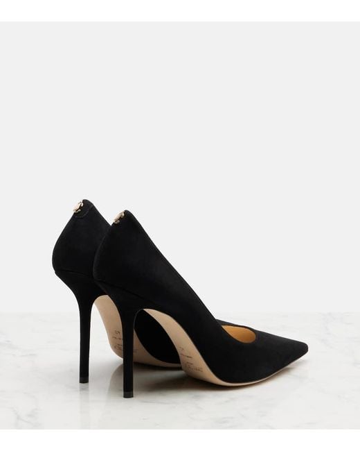 Jimmy Choo Black Love 100 Suede Pumps