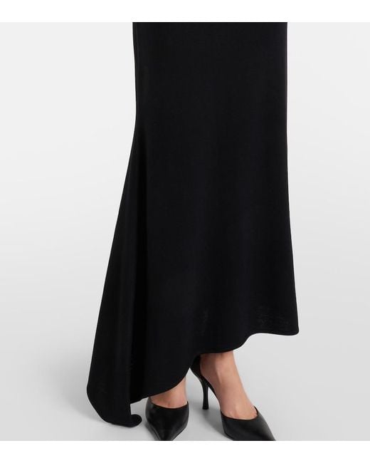 Magda Butrym Black Knitted Wool Gown