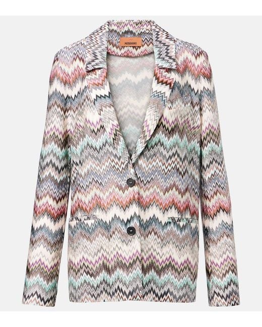 Missoni Multicolor Zigzag Single-Breasted Blazer