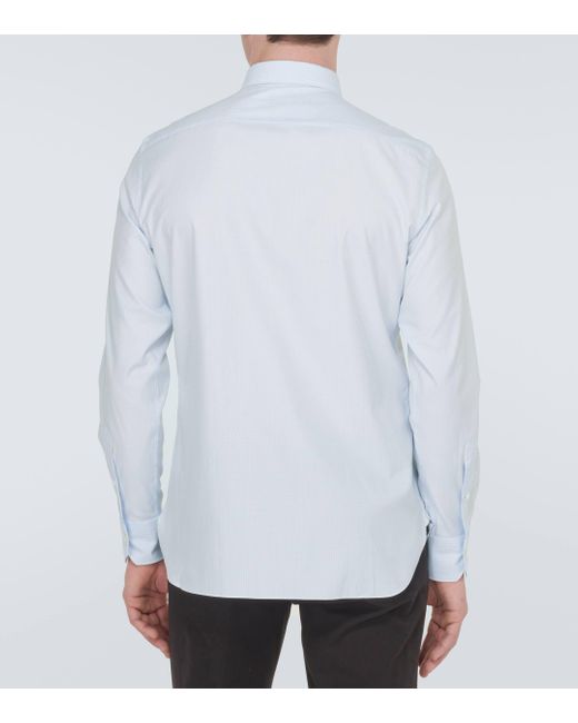 Zegna Blue Trofeo Cotton Shirt for men