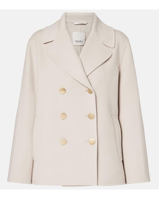 Max Mara Natural Margot Virgin Wool Peacoat