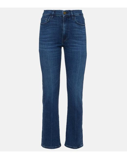 Jean Le High Straight A Taille Mi-Haute FRAME en coloris Blue