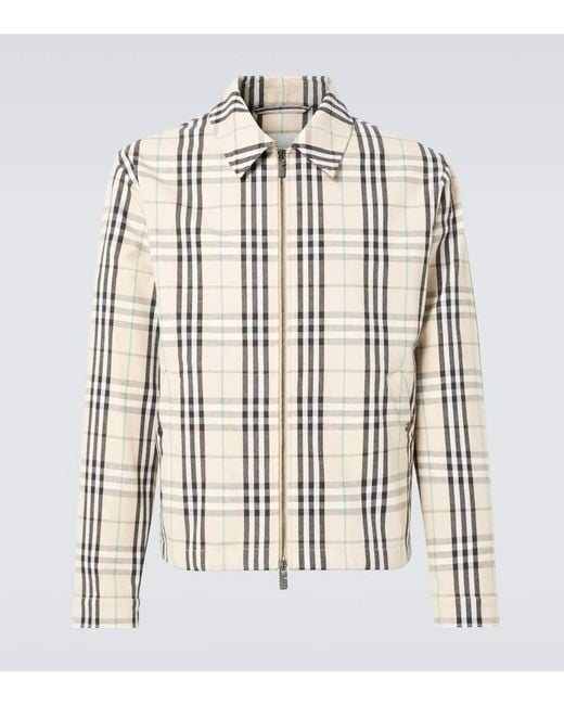 Burberry Multicolor Jacket With Classic Collar And All-Over Check Motif for men