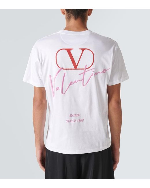 Valentino White Logo Cotton Jersey T-Shirt for men