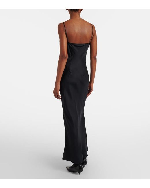 The Row Black Slipdress Barina Aus Seide Mit Spitze