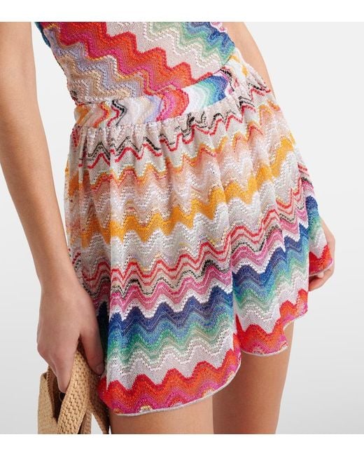 Shorts de tiro alto con zigzag Missoni de color Multicolor