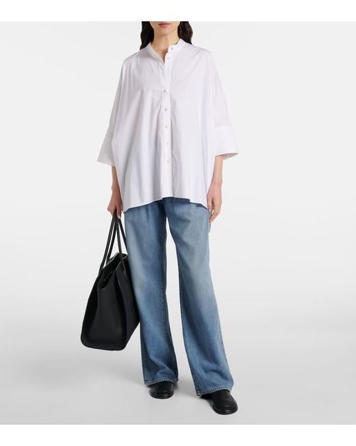 Tシャツ・カットソー JOSEPH SS25 CONGO BLOUSE POPELIN GOTS (JF009078 0020) JOSEPH Congo Oversized Cotton Poplin Shirt in White | Lyst