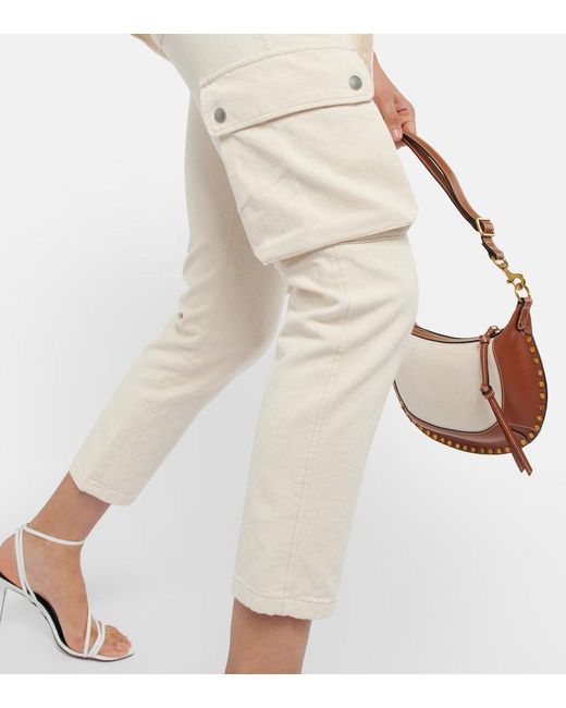 Isabel Marant Natural Evalia Tapered Cotton Cargo Pants
