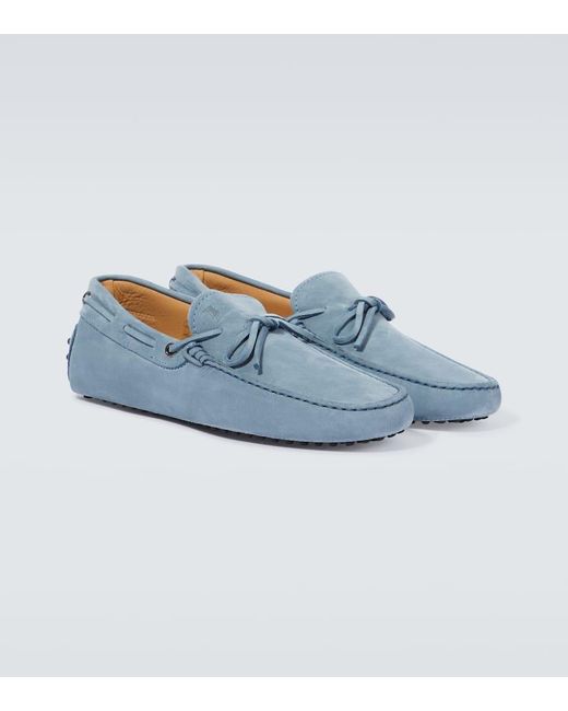 Tod's Blue Gommino Nubuck Driving Shoes for men