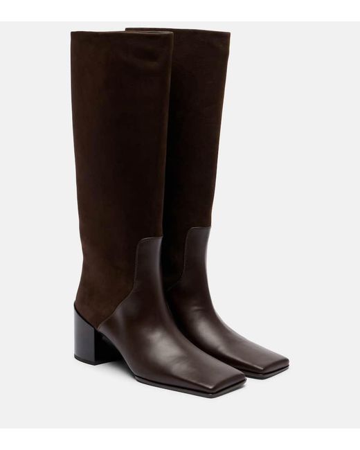 Alaïa Brown 55 Leather Knee-High Boots