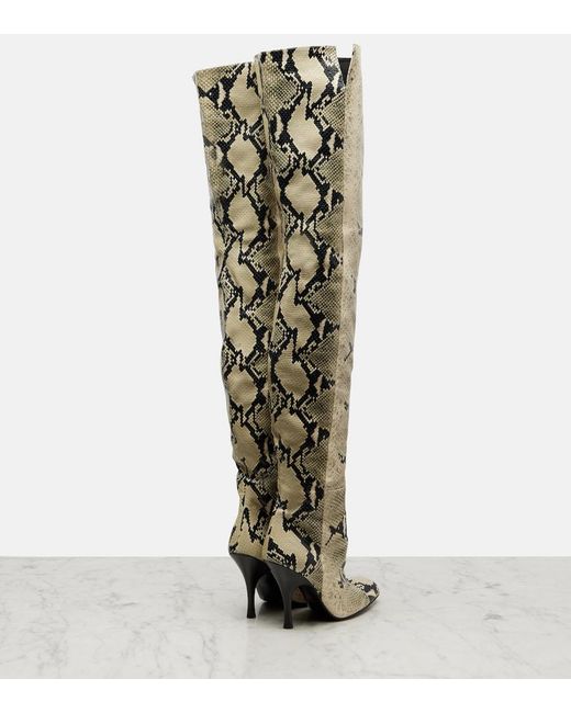 Khaite Green Colt 100 Leather Over-The-Knee Boots