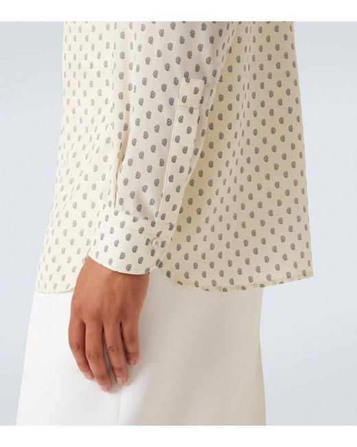 Tom Ford White Paisley Silk Crepe De Chine Shirt for men