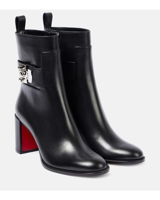 Christian Louboutin Black Booty Lock 70 Leather Ankle Boots