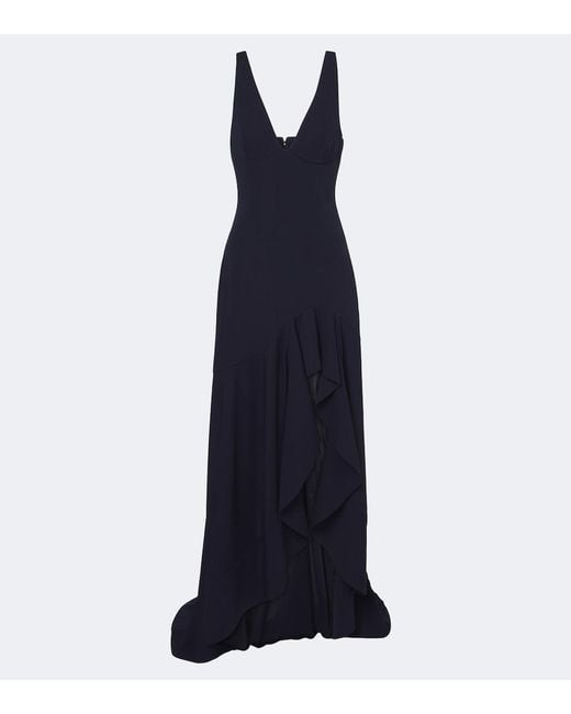 Stella McCartney Blue Ruffled Georgette Gown