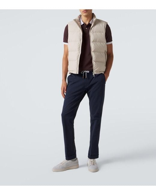 Eleventy Blue Cotton-Blend Slim Pants for men