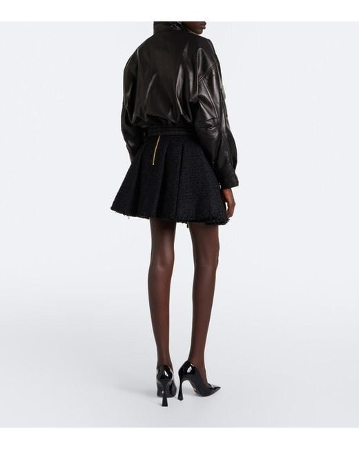 Balmain Black Tweed Miniskirt