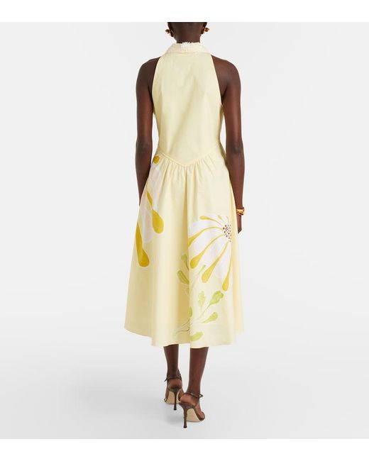 Dorothee Schumacher Metallic Floral Power Floral Cotton-Blend Midi Dress