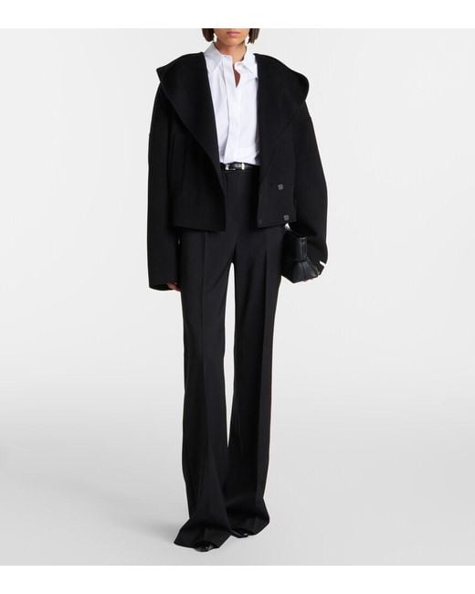 Sportmax Black Double-Breasted Wool Jacket