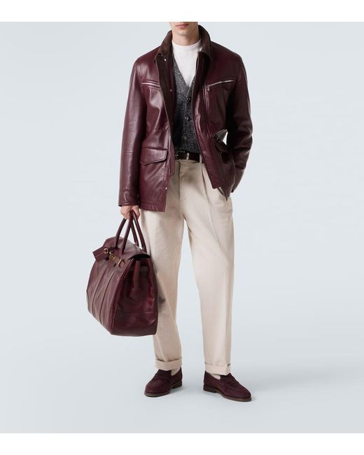 Brunello Cucinelli Natural Cotton Chinos for men