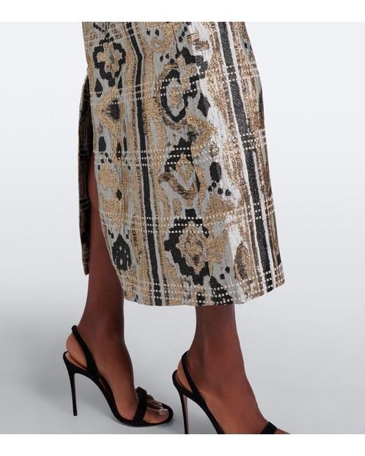 Johanna Ortiz Metallic Tropicana Jacquard Maxi Dress