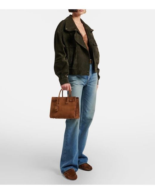 Chaqueta De Ante Saint Laurent de color Green