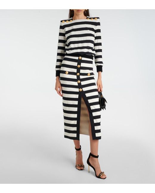 Balmain Multicolor Striped Jersey Top