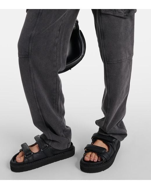 Isabel Marant Gray Peorana Cotton Cargo Pants