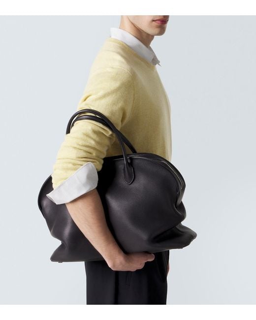 The Row Black Agnes 16 Leather Top-Handle Bag for men