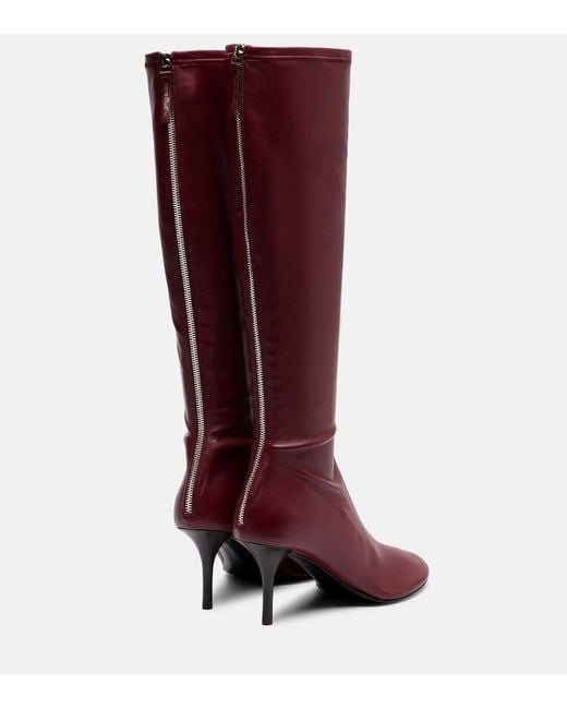 Acne Red 75 Leather Knee-High Boots