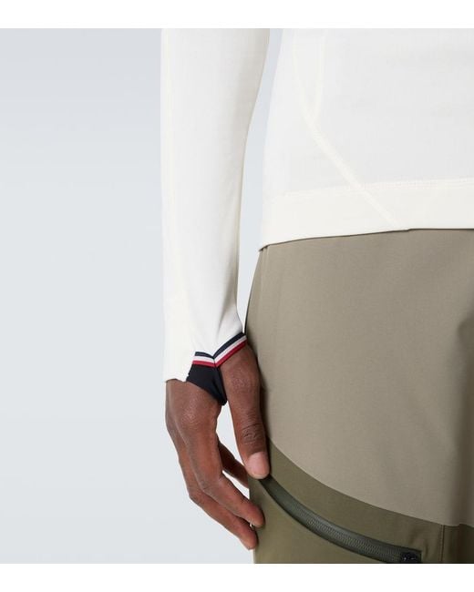 Moncler White High Performance Jersey Ski Top for men