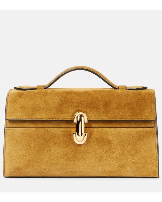 SAVETTE Brown Tote Bag Symmetry Aus Veloursleder