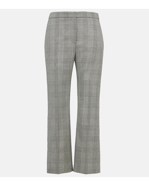 Alexander McQueen Gray Schmale Cropped-Hose aus Wolle