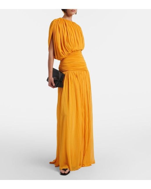 TOVE Metallic Gai Draped Jersey Gown