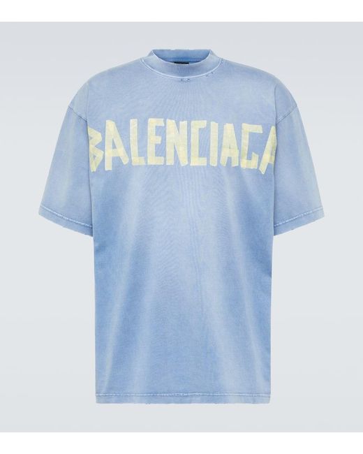 Camiseta Tape Type Balenciaga de hombre de color Blue
