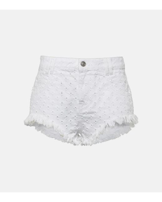 Isabel Marant White Aneida Denim Shorts